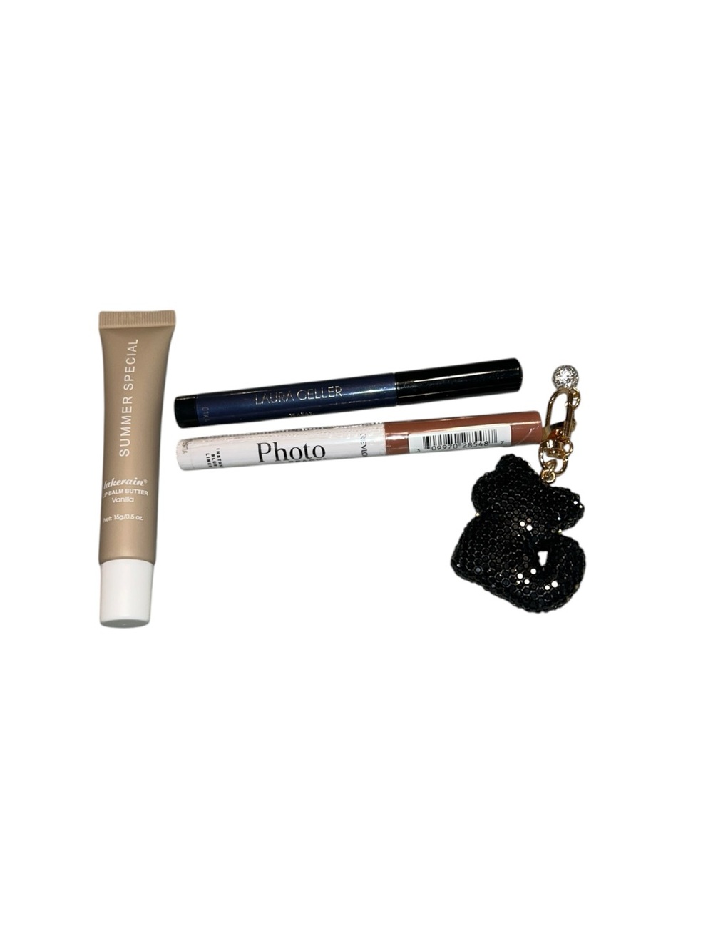 Laura Geller Eye Primer & Blue Eyeliner with Brown Lipliner and Black Charm
